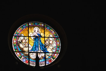 Amazing old colorful window in old church