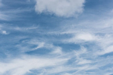 blue sky background with tiny clouds