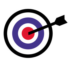 Illustrated icon of target with an arrow in the middle	