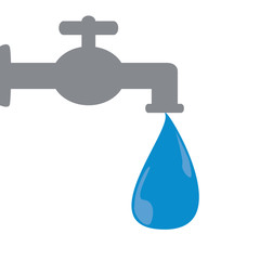 Faucet falling water drop