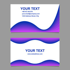 Colored abstract wave design business card set