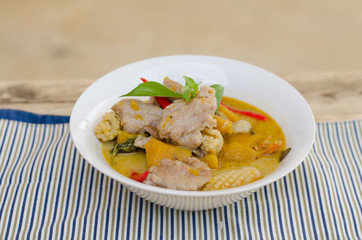 Pumpkin curry with pork