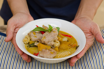 Pumpkin curry with pork