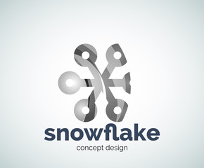 Vector Christmas snowflake logo template