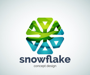 Vector Christmas snowflake logo template