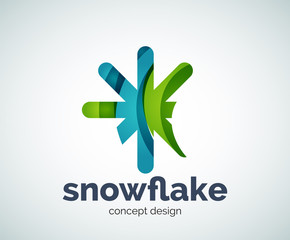 Vector Christmas snowflake logo template