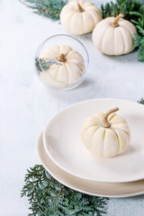White decorative pumpkins