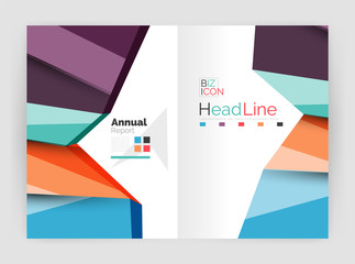Business abstract geometric financial report brochure template