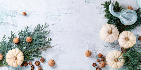 White decorative pumpkins