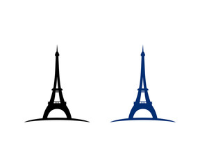 Silhouette Tower Eiffel Paris Prancis Icon Logo Design