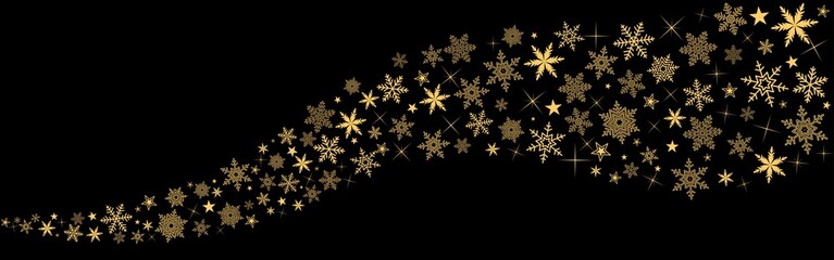 Bannière avec étoiles gold sur fond noir