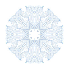 Abstract pattern.  Beautiful snowflake. Decorative ornament. Mandala. Vector background.