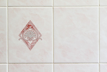 Pink light marble stone wall tiles.