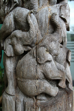 Elephant wood carving from Thailand.