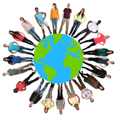 Menschen Welt Erde Umweltschutz multikulturell junge People Leut