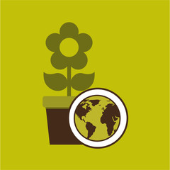 map earth environment ecological green flower flora vector illustration eps 10