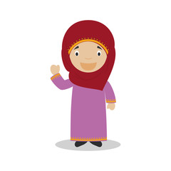 Character from Qatar dressed in the traditional way Vector Illustration. Kids of the World Collection.