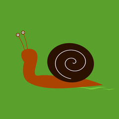 Simple cartoon comic snail vector isolated.