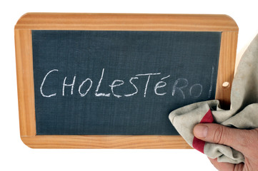 Cholestérol effacé sur une ardoise 