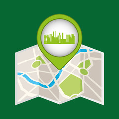 green city pin map icon vector illustration eps 10