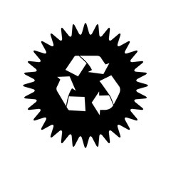 recycle arrows label or emblem icon image vector illustration design 