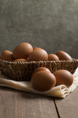 Fresh eggs.