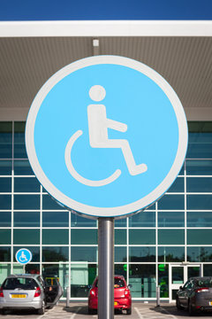 Disabled parking space sign.