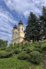 The Abbey of Tihany viewed from the Mikos Borsos Square, Hungary