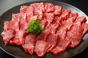 霜降り和牛ヒレ肉皿盛りアップ