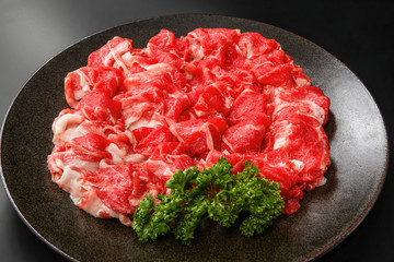 和牛バラ肉スライス皿盛り