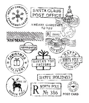 Christmas stamps vector