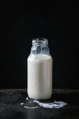 Glass bottle of milk