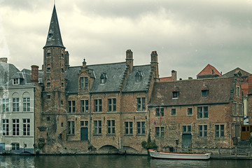 Old photo with Dock of the Rosary (Rozenhoedkaai)