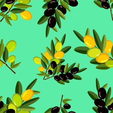 olive branch seamless pattern