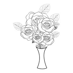 roses flower icon image vector illustration design 