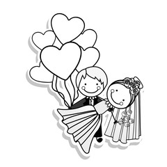 married couple icon image vector illustration design 