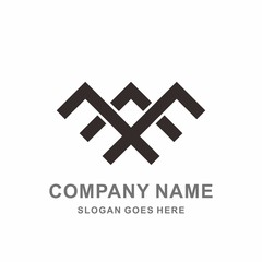 Fototapeta premium Monogram Letter E Reflection Geometric Wings Arrow Business Company Stock Vector Logo Design Template