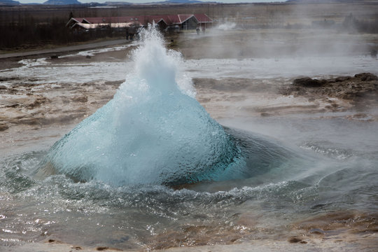 Geyser exploding