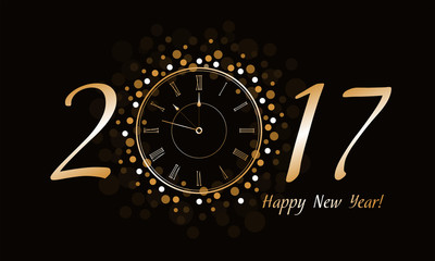Fototapeta premium New Year Clock 2017