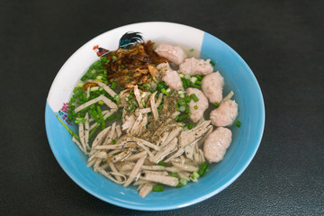 Vietnamese Noodle Soup - Pork Spare Ribs Rice Noodles Soup in thai style
Serve in bowls sprinkled with Fried shallots add the fresh herbs of your choice.