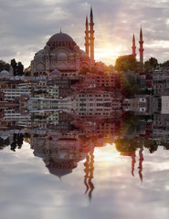 The beautiful Suleymaniye mosque in Istanbul, Turkey
