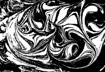 Vector black and white marbled abstract background. Liquid pattern. Grunge texture.