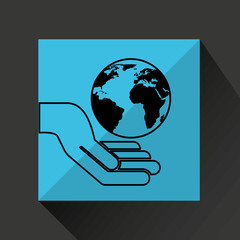 silhouette hands environmentally friendly globe vector illustration eps 10