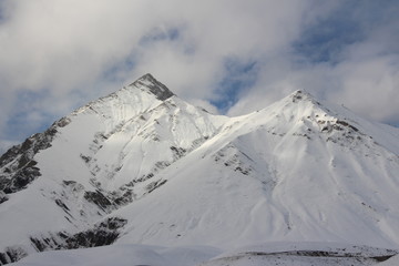 Fototapeta na wymiar Mountain, snow, clouds, Mountains
