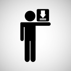 silhouette man sign download media design vector illustration eps 10