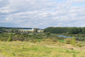 Fototapeta na wymiar Russian traditional village landscape