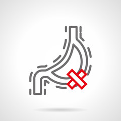 Digestive problems simple line vector icon