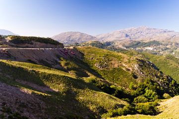 Landscape view of mountains of central Crete at morning, Greece