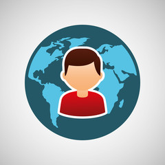 concept globe avatar male social media vector illustration eps 10
