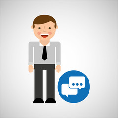 social media man bubble speech concept vector illustration eps 10